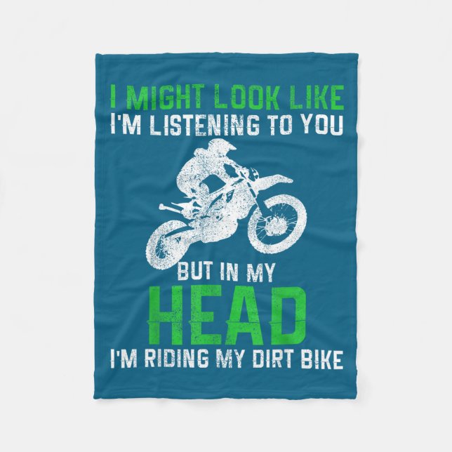 Couverture Polaire Dirt Bike Motocross Enduro Funny Quote Motorcycle  (Devant)