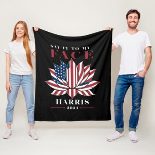 Couverture Polaire Dis-le moi en face Kamala Harris 2024 USA Lotus