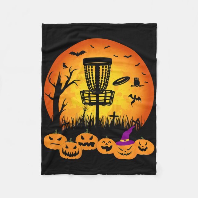 Couverture Polaire Disc Golf Rétro Halloween Cimetière Épouvantable D (Devant)