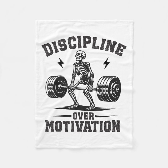 Couverture Polaire Discipline Over Motivation Gym Motivational Traini (Devant)