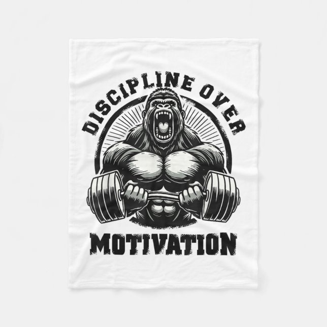 Couverture Polaire Discipline Over Motivation Weightlift Gym Quotes G (Devant)