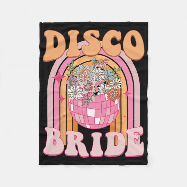 Couverture Polaire Disco Bride Bridesmaid Retro Rainbow Bachelorette (Devant)