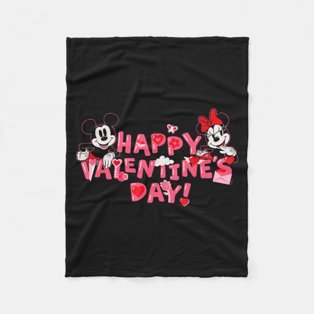 Couverture Polaire Disney Mickey Mouse et Minnie Mouse Joyeuse Saint- (Devant)