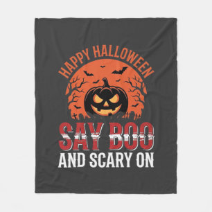 Couverture Polaire Disons Boo Citrouille de Halloween Design_1