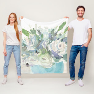 Couverture Polaire Disposition de ressort - bouquet d'aquarelle