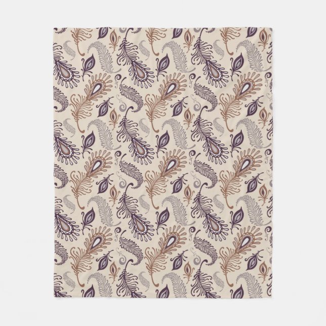 Couverture Polaire Divers motif de plume (Devant)