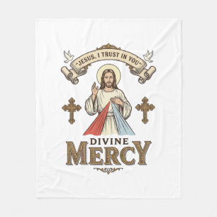 Couverture Polaire Divine Mercy Jésus Gravure Vintage Chemise Religie