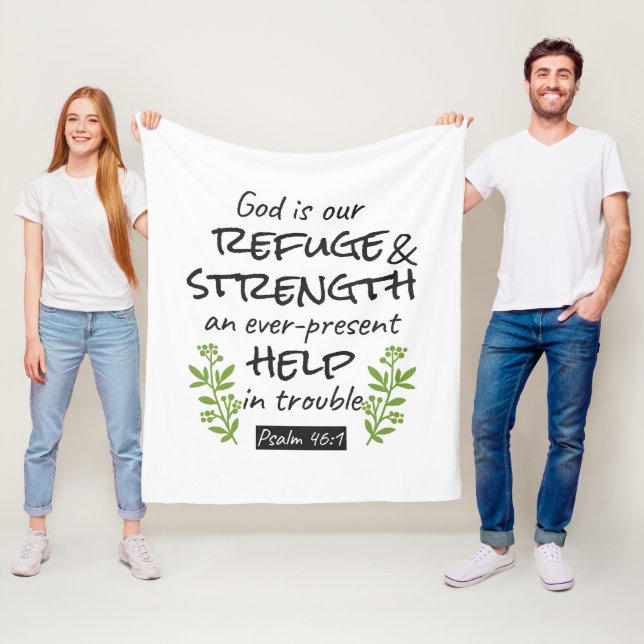 Couverture Polaire Divine Refuge - Psaume 46:1 pour le Confort Spirit (En situation)