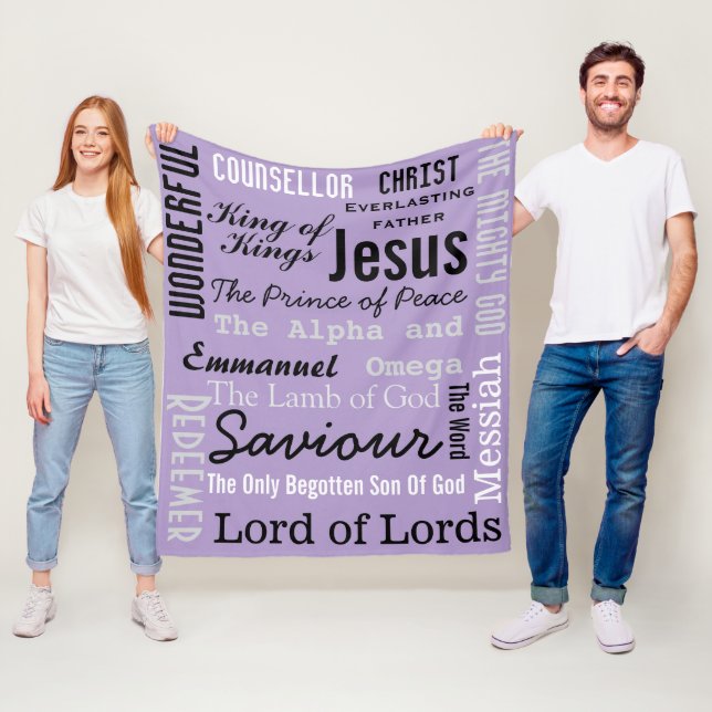 Couverture Polaire Dix-sept noms chrétiens de Jésus pourpre (En situation)