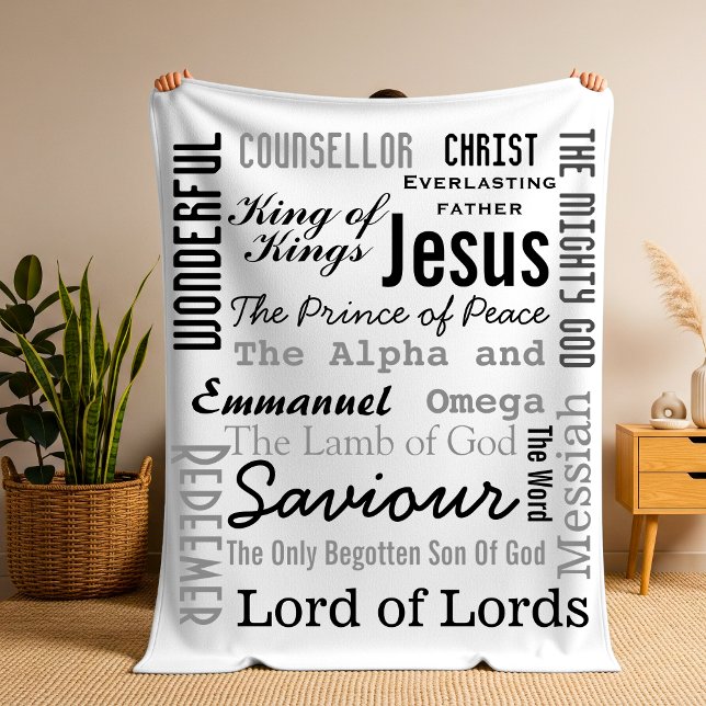Couverture Polaire Dix-sept noms de Jésus (Christian Seventeen Names of Jesus Fleece Blanket)