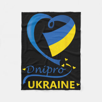 Couverture Polaire Dnipro Ukraine Drapeau National Emblème du cœur Cr