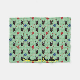 Couverture Polaire Doberman Portrait