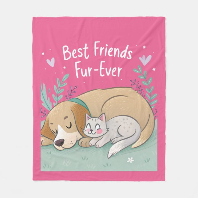 Couverture Polaire Dog and Cat Best Friends Forever (Devant)