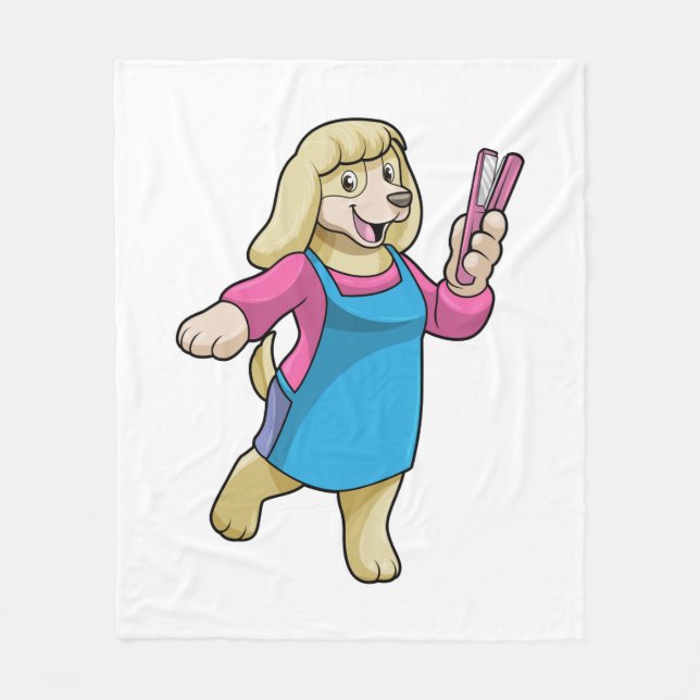 Couverture Polaire Dog as Hairdresser with Comb (Devant)