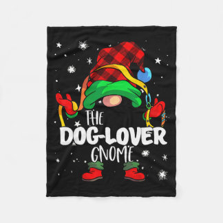 Couverture Polaire Dog Lover Gnome Red Buffalo Plaid Matching Family 