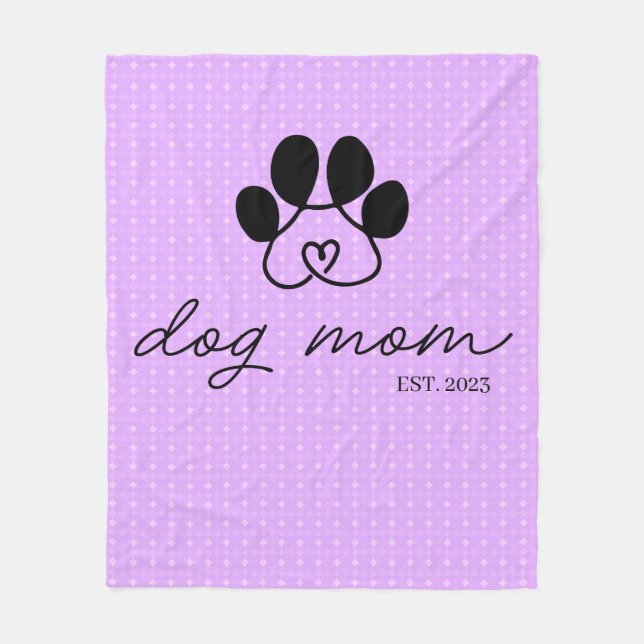 Couverture Polaire  dog mom customizable lilac (Devant)