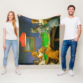 Couverture Polaire Dogs Playing Snooker Billiards Fun Spoof