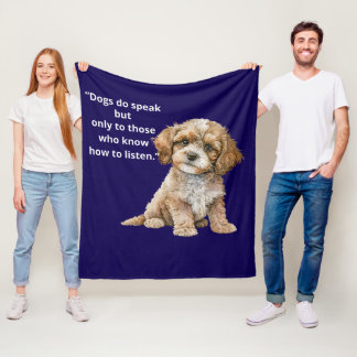 Couverture Polaire Dogs Speak If You Listen Puppy Fleece Blanket