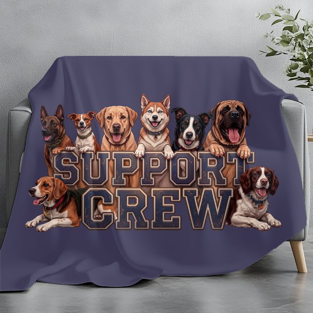 Couverture Polaire Dogs Support Crew Multi Breed Owner Blue Dog Lover (Créateur téléchargé)