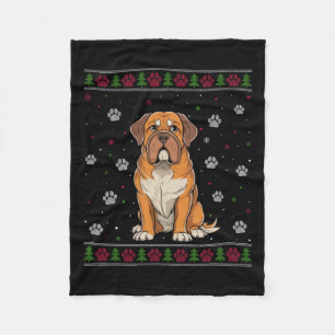 Couverture Polaire Dogue De Bordeaux Chandail de Noël Xmas Animal Chi