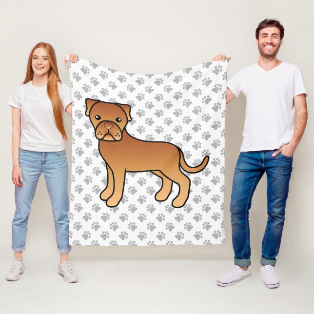 Couverture Polaire Dogue De Bordeaux Chien De Dessin Animé Mignon (En situation)
