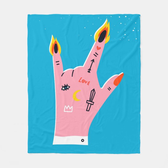 Couverture Polaire doigts de feu Abstraits (Devant)