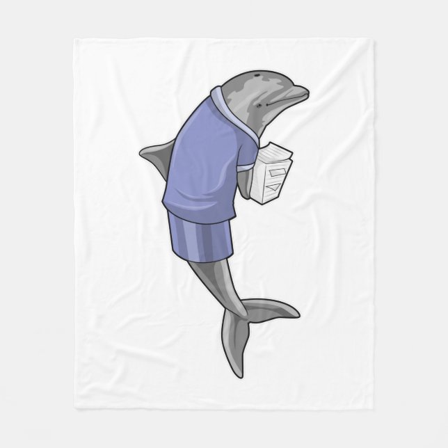 Couverture Polaire Dolphin as Secretary with Stack of paper (Devant)