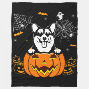 Couverture Polaire Don de chien   Costume d'Halloween Funny Citrouill