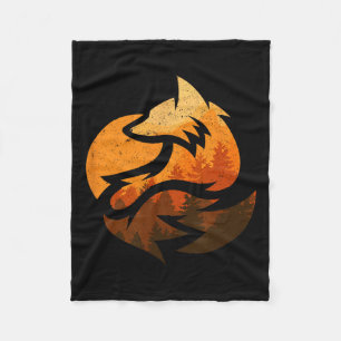 Couverture Polaire Don De Design Animal Fox Avec Nature Trees Chasse