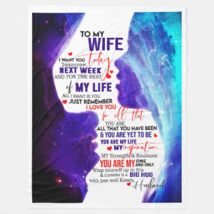 Couverture Polaire Don de la femme Lettre à ma femme Amour du mari