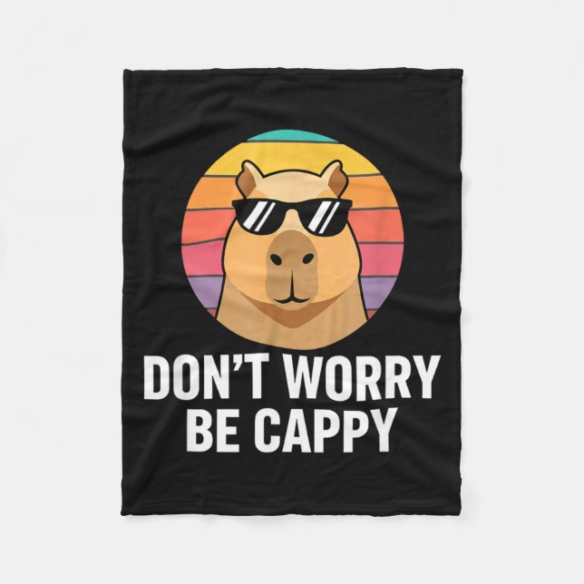 Couverture Polaire Don T Worry Be Cappy Capybara Kids Funny Jungle (Devant)