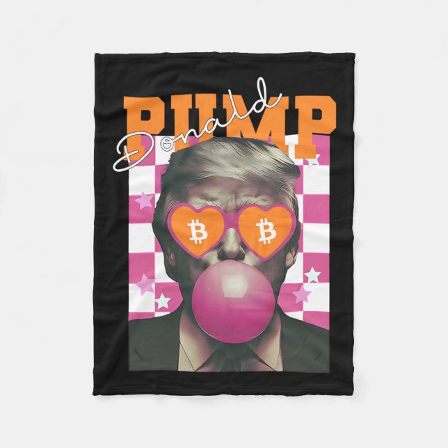 Couverture Polaire Donald Pump Bitcoin drôle Trump Pink Gum 2024 Cryp (Devant)