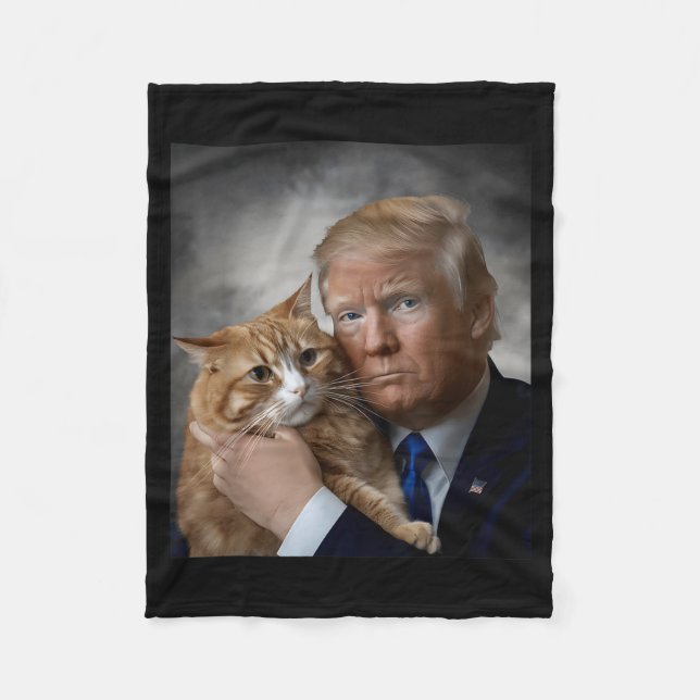 Couverture Polaire Donald Trump And Cat Funny Trump And Cat, Litical  (Devant)