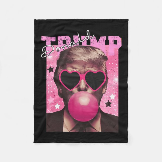 Couverture Polaire Donald Trump Bubble Gum Pink Sungles (Devant)