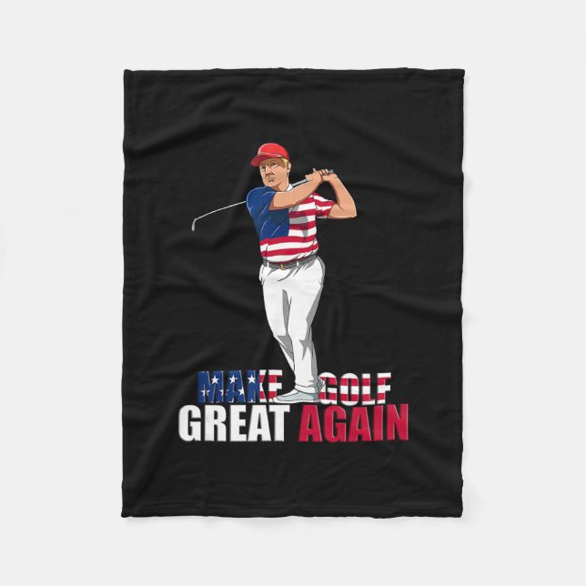Couverture Polaire Donald Trump - Cadeau de golf amusant  (Devant)