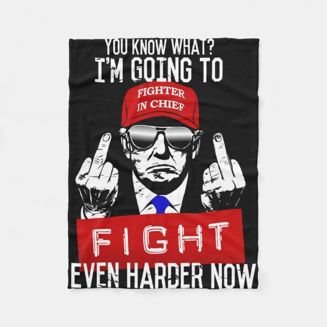 Couverture Polaire Donald Trump Middle Finger Flipping Off Pro Repubb (Devant)