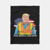 Donald Trump portant un gilet de poubelle Make Ame