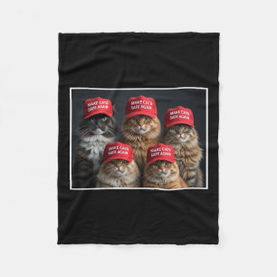 Couverture Polaire Donald Trump Rendre les chats en sécurité Casquett