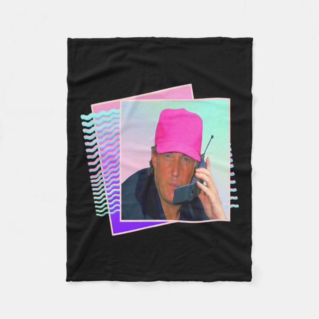 Couverture Polaire Donald Trump Retro 80s 90s Graphique (Devant)