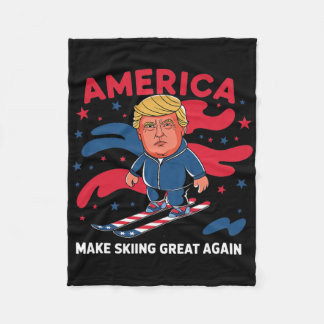 Couverture Polaire Donald Trump Skiing America - Faites du ski un gra