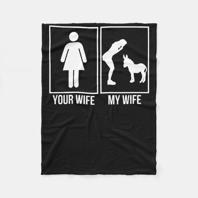 Couverture Polaire Donkey Lover Cadeau| My Wife Love Donkey (Devant)