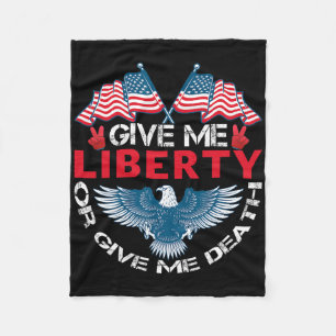 Couverture Polaire Donnez-moi la liberté ou donnez-moi la mort Drapea