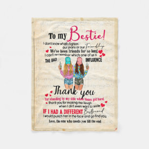 Couverture Polaire Dons de Bestie Lettre à mon Merci de bestin