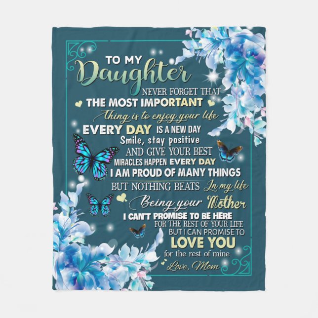 Couverture Polaire Dons de filles| Lettre À Ma Fille De Papa (Devant)