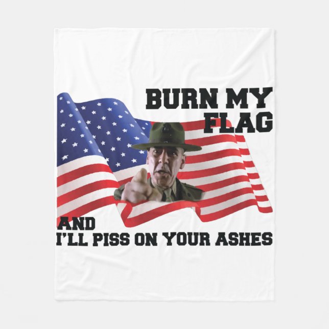 Couverture Polaire Don't burn my flag  (Devant)