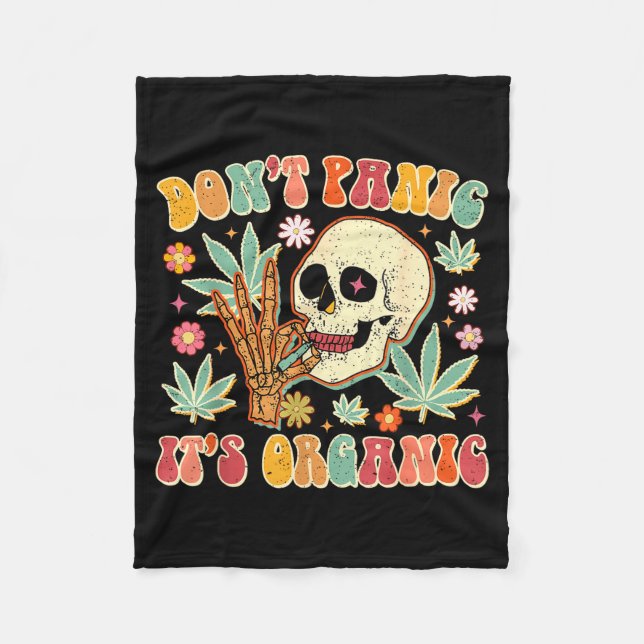 Couverture Polaire Don't Panic It's Organic Weed Skull  (Devant)
