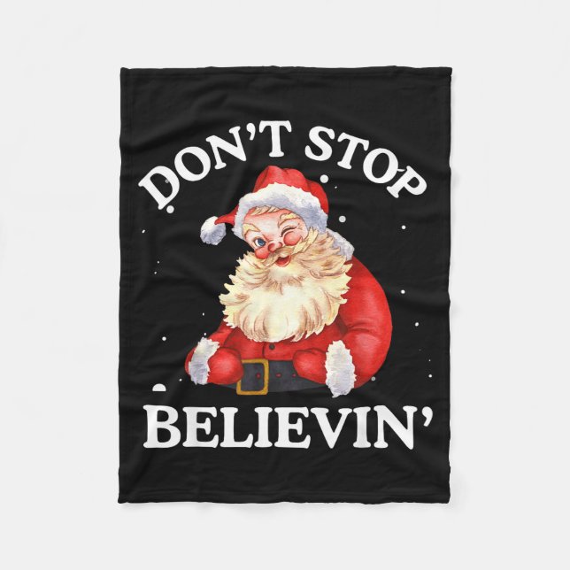 Couverture Polaire Don't Stop Believing Santa Funny Santa Claus Face  (Devant)