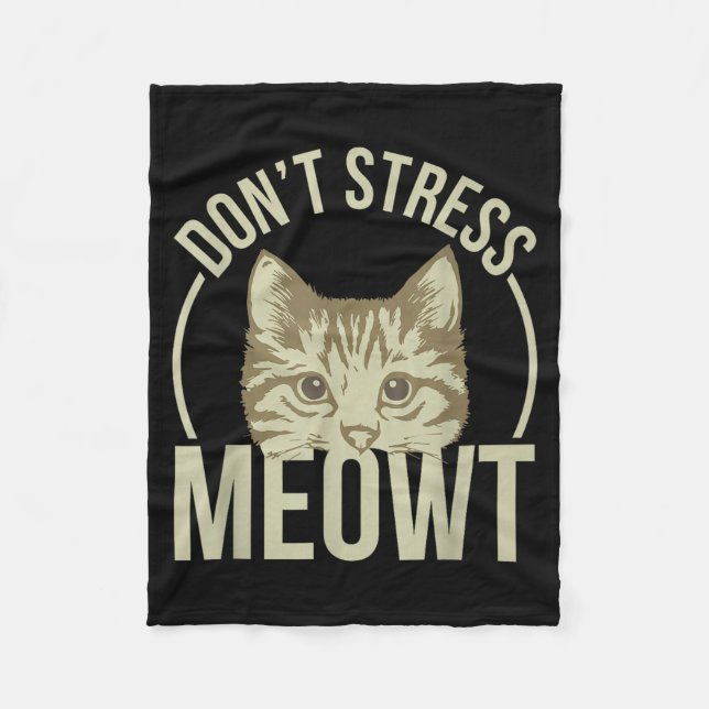 Couverture Polaire Don't Stress Meowt  (Devant)