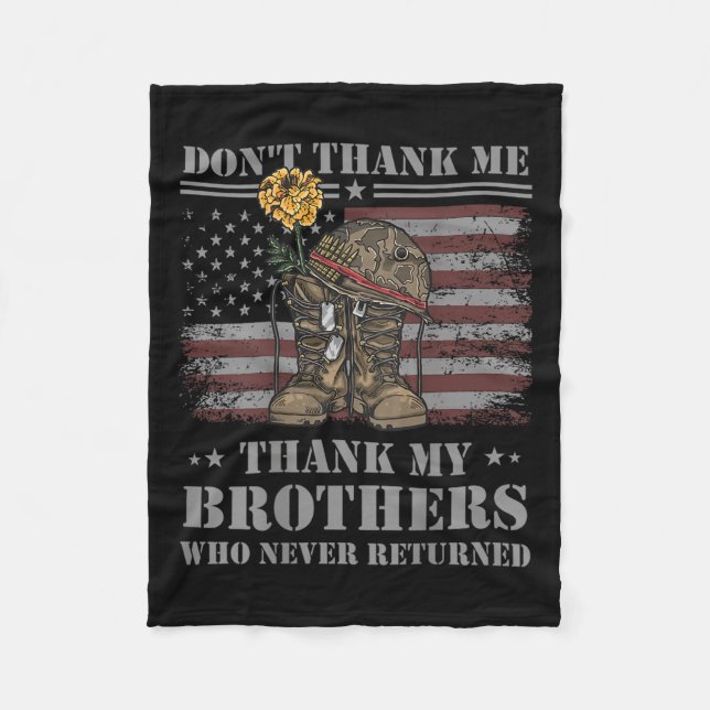 Couverture Polaire Don't Thank Me Veteran Thank My Brothers Quote Bac (Devant)
