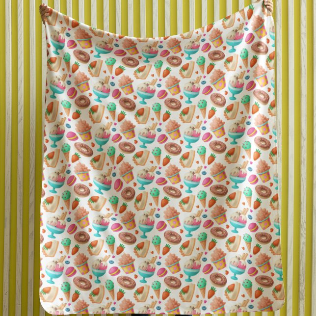 Couverture Polaire Donuts et glace (Créateur téléchargé)